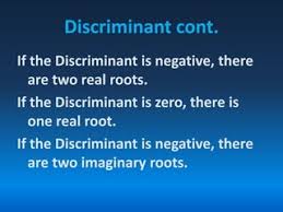 What Is The Nature Of The Roots If The Discriminant Is Negative? - Quora
