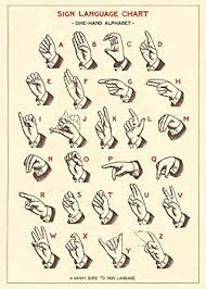 cavallini co vintage school poster sign language chart