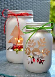 Christmas Luminaries Diy How To By Debbie Of My Patch Of Blue Sky Using Modern Masters Metalli Mason Jar Christmas Crafts Christmas Jars Mason Jar Crafts Diy