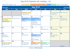 May 2019 Uk Holidays Calendar 2019 Calendar Holiday Calendar Federal Holiday Calendar