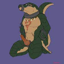 1boy 2018 abs animal genitalia anthro arms tied big knot bondage  bondage gear bound chained chains claws cock ring collar erection facial  scar genital slit hi res keishinkae kneeling