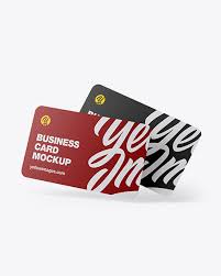 Paper Business Cards Mockup In Stationery Mockups On Yellow Images Object Mockups