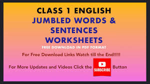Jumbled Sentences Class 1 Worksheets Basic English Grammar Grade 1 Jumbled Words Word Sentences Sentences