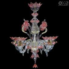 Chandelier Ca Manzoni Venetian Murano Glass 5 Lights