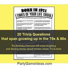 Nov 15, 2021 · nov 15, 2021 · the 50th birthday is the golden jubilee celebration. 60th Birthday Party Trivia Games Printable Born In 1961 Etsy