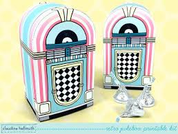 Retro Jukebox Favor Box Holds Candy Gift Cards And Treats Party Printable Pdf Kit Instant Download Jukebox Candy Gifts Favor Boxes