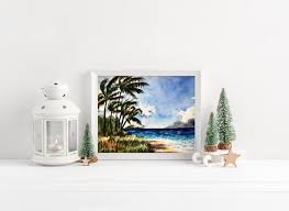 Maui Beach Day Watercolor Painting