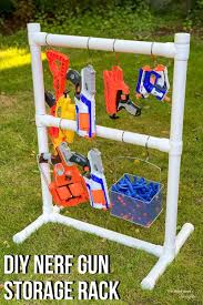 Legos, minecraft, star wars, sports, and nerf make this easy diy nerf gun storage rack out of pvc pipe to hang them all in one place! Diy Nerf Gun Storage Rack The Handyman S Daughter