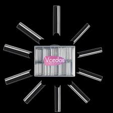 Amazon.com: Extra Long C Curve Half Cover Nail Tips Vcedas 100PCS Deep C/U  Curved Square Shape French False Nail Tips with Box(Clear) : Beauty &  Personal Care