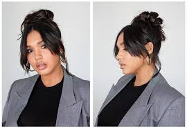 The half up top knot has all the qualities of a great hairstyle. Holiday How To Loose Voluminous Topknot Ouai