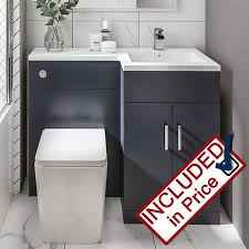 Toilet & vanity units boost your bathroom storage with our range of stylish and innovative toilet & vanity units. Ellington Right Hand Combined Vanity Unit Indigo Blue Bathroom Shop Coventry