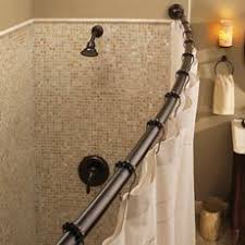 Moen Old World Bronze Double Curved Shower Rod Shower Rod Shower Curtain Rods Bathtub Shower
