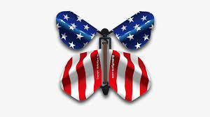 Download Stars Stripes Wind Up Flying Butterfly Usa Flag Lapel Pin Men S Pale Blue Dark Red Light Free Transparent Png Download Pngkey