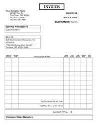 Simple Service Billing Invoice Template Example With Unique Table Of Description And Client Signature Invoice Template Invoice Template Word Receipt Template