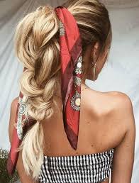 Half up straight hairstyles for long hair. The Ultimate Guide To Hair Scarves Howtowear Fashion