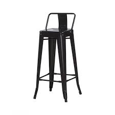 Bois, métal ou acier, vous n'avez plus qu'à choisir la meilleure couleur. Tabouret De Bar Industriel Avec Dossier Inspire Tolix Hauteur Assise 76cm Couleur Noir Collection Retro