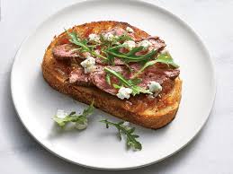This Decadent Steak Goat Cheese And Onion Jam Tartine Is Just 412 Calories We Start These Tartines French For Toasts T Cooking Light Recipes Recipes Food