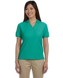 Devon Jones D100w Ladies Pima Pique Short Sleeve Y Collar Polo