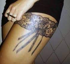 pin by anna m vigil on idee tattoo thigh garter tattoo lace thigh tattoos thigh tattoos women