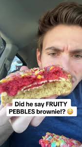 Did he say FRUITY PEBBLES brownie!? 😳 uhh ABSOLUTELY! Say hello to Pebbles  and Cream! If you grew up devouring Fruity Pebbles every morning like we  did, then this specialty flavor is calling your ...