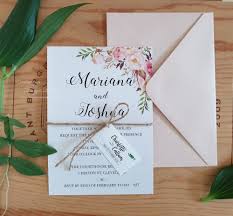 The wedding cards online is not only a hub of an extensive range of invitation designs but also a solution to make your dreams come true. Simple Beautiful Wedding Invitations Twine Ribbon Tag Custom Design Printing Card Invites Monogram Greenery Floral Invitation In 2020 Blush Pink Wedding Invitations Printing Wedding Invitations Pink Wedding Invitations