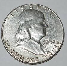 1962 Franklin Silver Half Dollar Part Of A Coin Collection We Will Be Selling Here Is A 1962 Franklin 90 Silver Half Dollar Coins Coin Collecting Coin Values