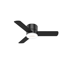 The low profile ceiling fans have other names like ceiling huger fan and flush mount fan. Hunter Minimus Led Super Low Profile 44 In Matte Black Indoor Ceiling Fan With Remote 3 Blade 59453 The Fixture Place