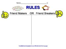 Friendship Rules Free Printable Graphic Organizer Social Skills School Social Work Friendship Skills