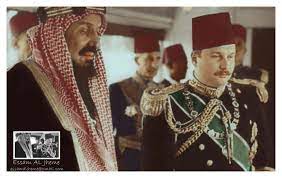 الملك عبدالعزيز آل سعود والملك فاروق الاول ملك مصر saudi arabia culture king faisal egypt