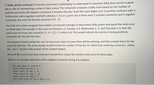 So, let's say you take the sat. Score Py A Franchise Restaurant Is Attempting To Chegg Com