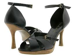 gabriella rocha dula ankle strappy shoes black leather peep