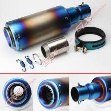 51mm Colour Titanium Stainless Steel Motorcycle Exhaust Muffler For Mx Dirt Bike Motocross Endupro Supermot Motorcycle Exhaust Supermoto Motorcycle Accessories