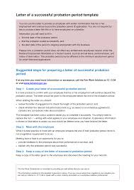 This tool will help you prepare a letter to advise if your employee has not successfully passed probation, and you wish to end their employment, please use our template termination letter probation periods aren't a separate period of employment. Https Www Fairwork Gov Au Articledocuments 766 Successful Probation Letter Template Pdf Aspx