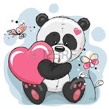 Panda Linda Con El Corazon Flores Y Mariposas Dibujos De Osos Tiernos Dibujos De Osos Dibujos De Animales Tiernos