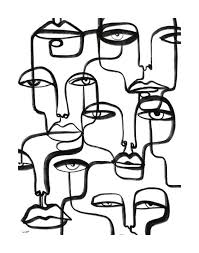 Abstract Black And White Illustration Art Connected By Shira Barzilay Koketit On Artfully Walls Black And White Art Drawing Abstract Face Art Line Art Drawings
