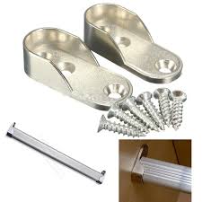 Hafele's wall clothes hanging rail with 180° pivoting range is the perfect solution for your closet. 2pcs Zinc Alloy Oval Wardrobe Rail Hanging End Supports Brackets Screws Kit Buy At The Price Of 2 03 In Aliexpress Com Imall Com
