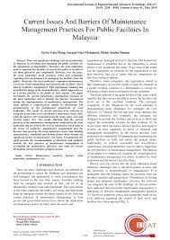 We break down the important maintenance tasks by season to ensure everything is taken care of, saving you money and time. Pdf Current Issues And Barriers Of Maintenance Management Practices For Public Facilities In Malaysia