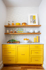 Modern kitchen design will usually collaborate with modern kitchen cabinets. Yellow Kitchen Cabinets Houzz