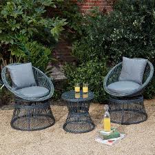 This Beautiful 3 Pc Rattan Wicker Bistro Set 2 Seater Grey Garden Patio Chair Seat Coffee Table C Outdoor Garden Furniture Patio Garden Garden Patio Furniture