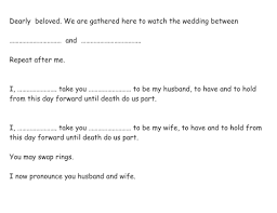 As priests, we have all the responsibilities and duties of a deacon and teacher. Order Of Service For Acting Out A Wedding Teaching Resources