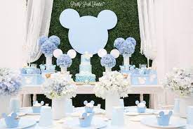 Blue Mickey Mouse Inspired Baby Shower Mickey Mouse Baby Shower Mickey Baby Showers Disney Baby Shower