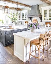 Vintage signs, art & kitchen countertop decor. French Country Farmhouse Kitchen In 2020 Country Kitchen Kitchen Design Home Kitchens
