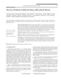 Pdf The Use Of Probiotics In Different Phases Of Diverticular Disease