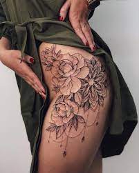 Owl and skull tattoo with one liner quotes design on thigh for women. 27 Floral Thigh Tattoos Ideas Floral Thigh Tattoos Tattoos Hip Tattoo