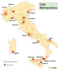 Regioni d italia capoluoghi e province elenco e cartina eco del cittadino. Mappa Delle Citta Metropolitane