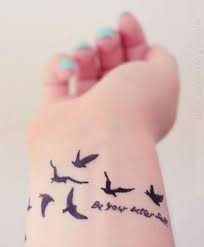 Wrist tattoos are one of the most unique tattoos. Black Ink Anchor Flying Bird Tattoo On Wrist Segerios Com