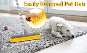Buy the selected items together. Amazon Com Dog Hair Remover Broom Rubber Broom Build In Squeegee Pet Hair Broom Carpet Rake With 50 Inches Long Handle Brush For Sweeping Hardwood Floor Tile Windows Kitchen Dining