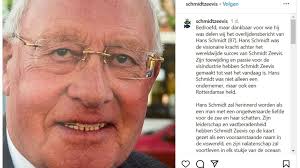 Hans Schmidt van Schmidt Zeevis overleden