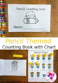 pencil counting book with chart 3 dinosaurs