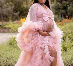 Bridal Fluffy Tulle Maternity Robes Women Long Tulle Dresses Etsy In 2021 Tulle Dress Long Maternity Robes Tulle Dress